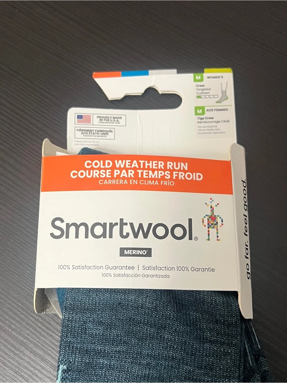 NEW SmartWool Cold Weather Run Socks Size Medium Twilight Blue Crew Wool NWT